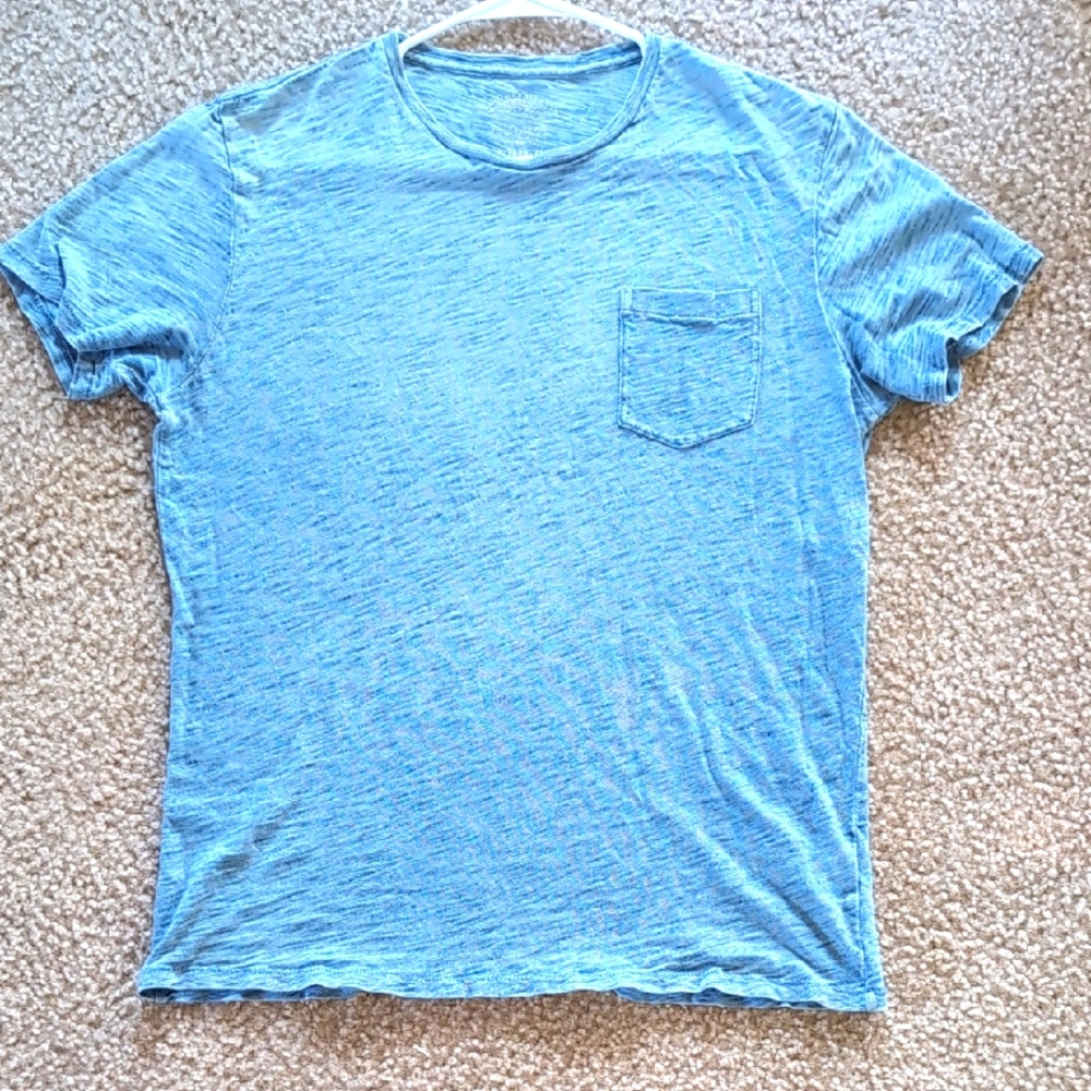 J. Crew Heathered Sky Blue Short Sleeve Pocket Tee